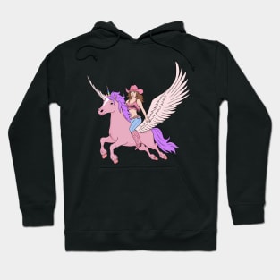 Cowgirl Riding a Pink Unicorn Hoodie